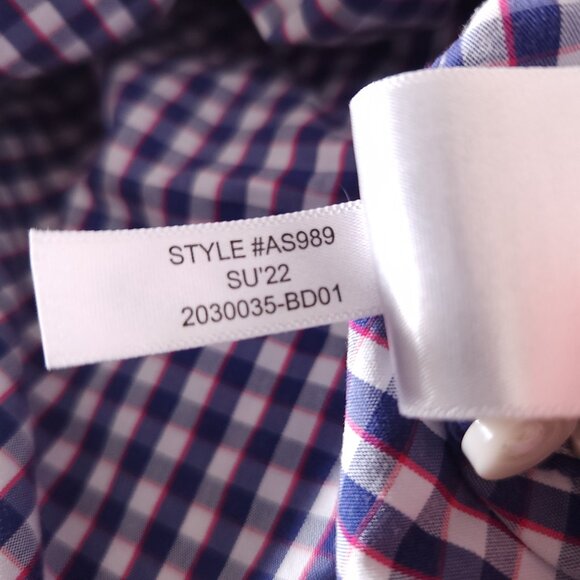 J Crew Mens L Slim Performance Button Shirt Purple Plaid Preppy Modern Classic - Picture 9 of 12